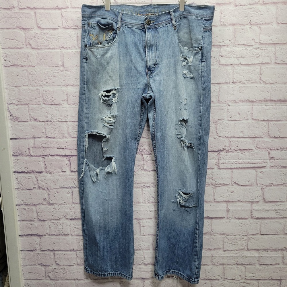 Pepe Jeans‎ London Mens 38x32 (Fits 40) Distressed Ripped Baggy Skate Grunge Y2K